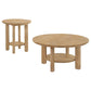 Ottowa 2-piece Round Wood Coffee Table Set Washed Oak
