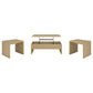 Canoga 3-piece Lift Top Cocktail Coffee Table Set Light Oak