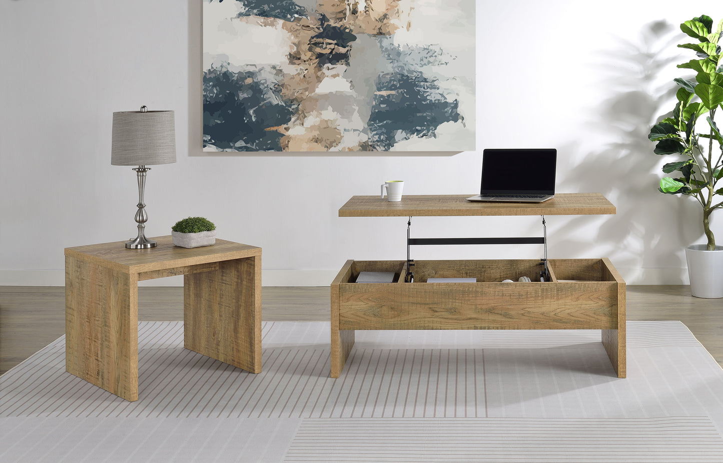 Canoga Engineered Wood Accent Side End Table Mango