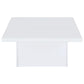 Devar Square Engineered Wood Coffee Table White High Gloss