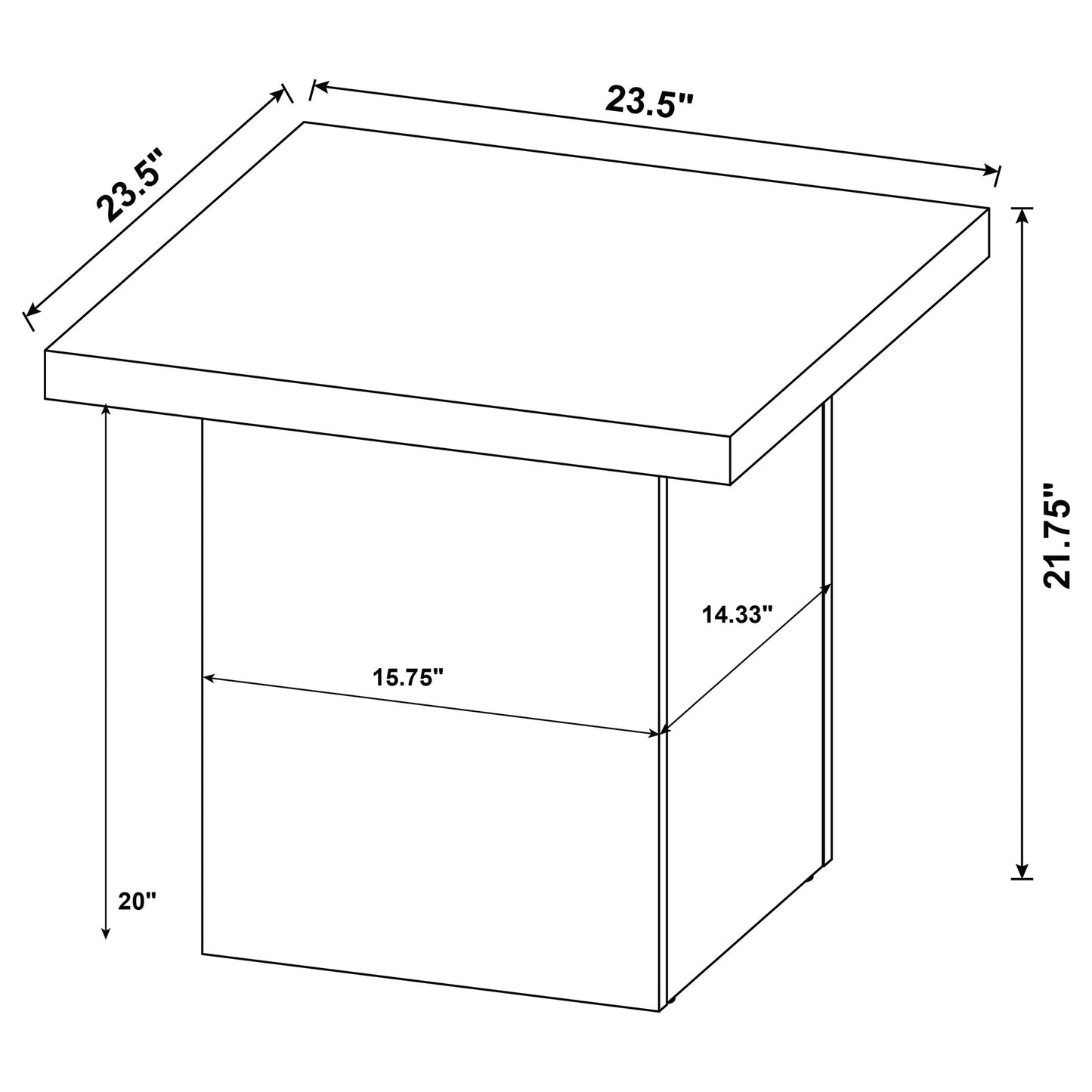Devar Square Engineered Wood Side End Table Latte