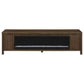 Carey 79-inch TV Stand Fireplace Media Console Dark Pine