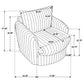Sarco Corduroy Upholstered Swivel Accent Arm Chair Ivory