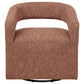 Westhill Boucle Upholstered Swivel Accent Chair Berry