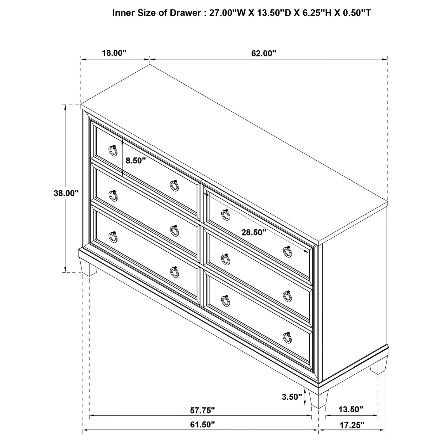 Pembroke 4-piece Queen Bedroom Set Washed Oak