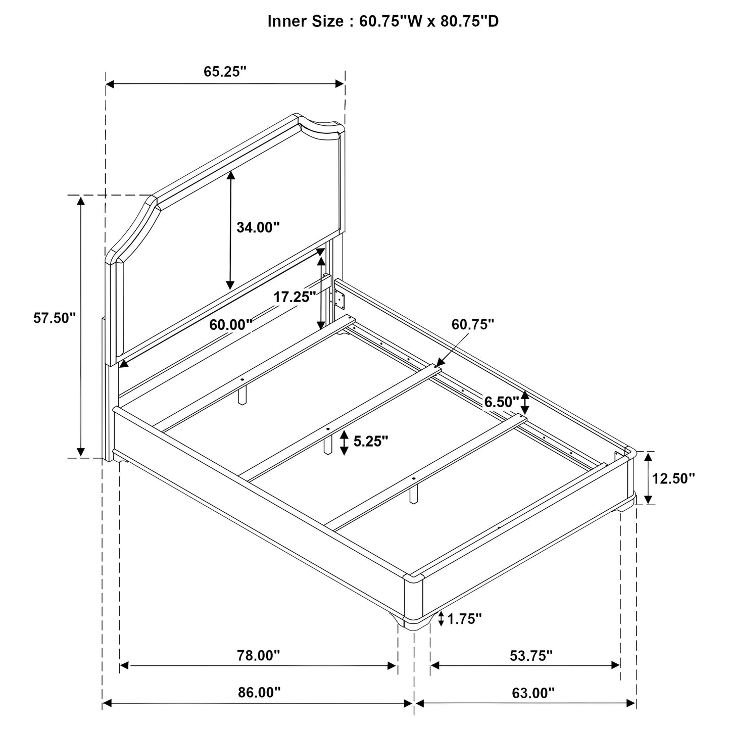 Garland 58-inch Queen Panel Bed Cream and Brown Cherry