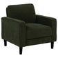 Ruth 3-piece Fabric Upholstered Track Arm Sofa Matcha Green