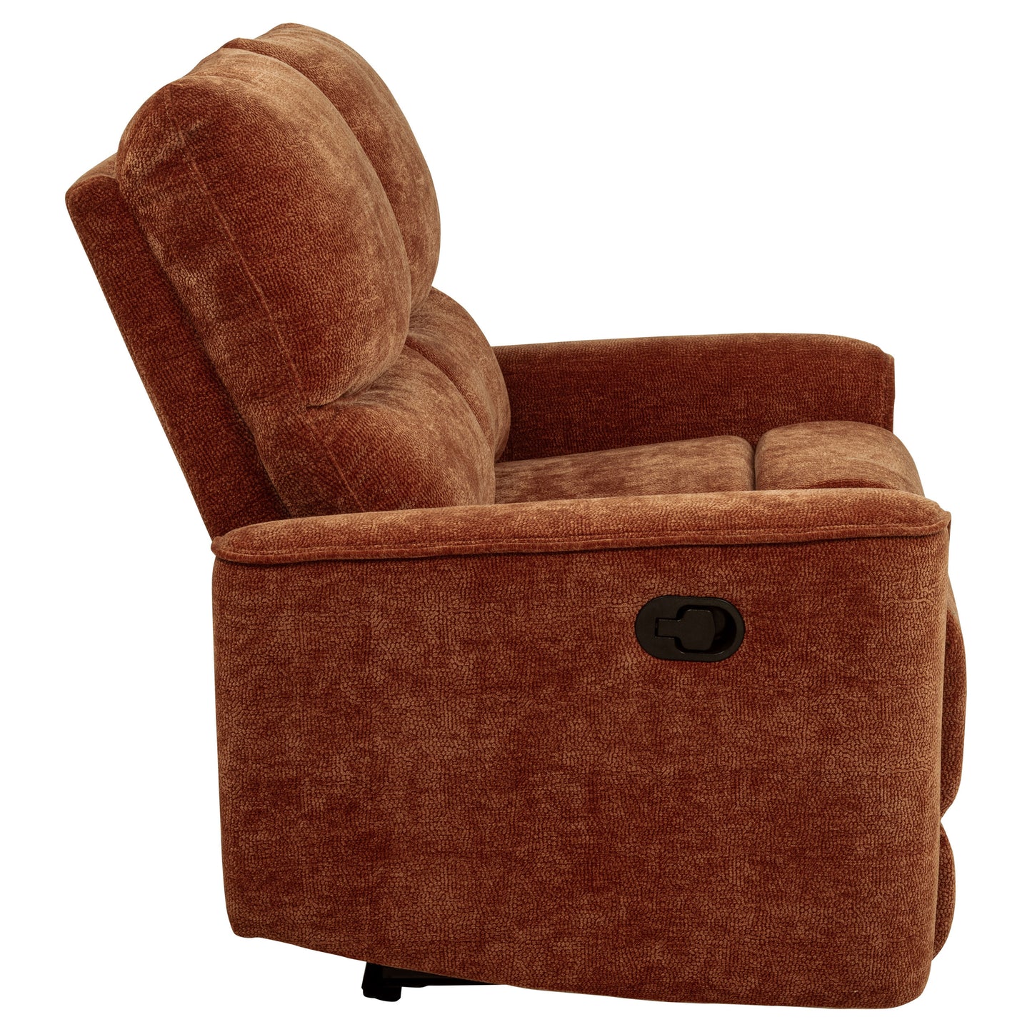 Navarro Chenille Upholstered Reclining Loveseat Burnt Orange