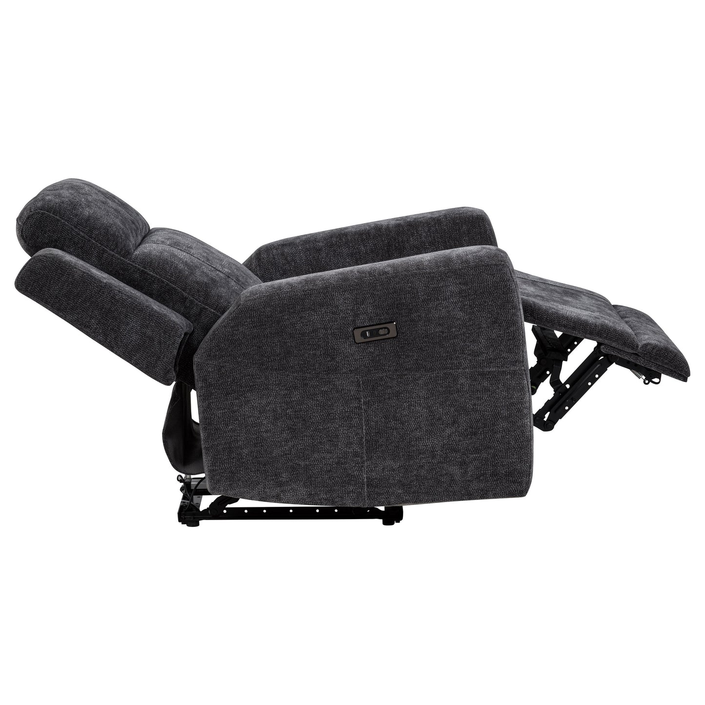 Kennett 3-piece Chenille Power Reclining Sofa Set Dark Grey