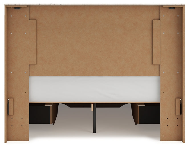 Lawroy Queen Panel Storage Bed with Mirrored Dresser