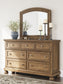 Feddinger King Panel Bed with Mirrored Dresser