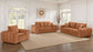 Burnett Chenille Upholstered Wide Arm Loveseat Burnt Orange