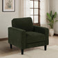 Ruth Fabric Upholstered Track Arm Accent Chair Matcha Green
