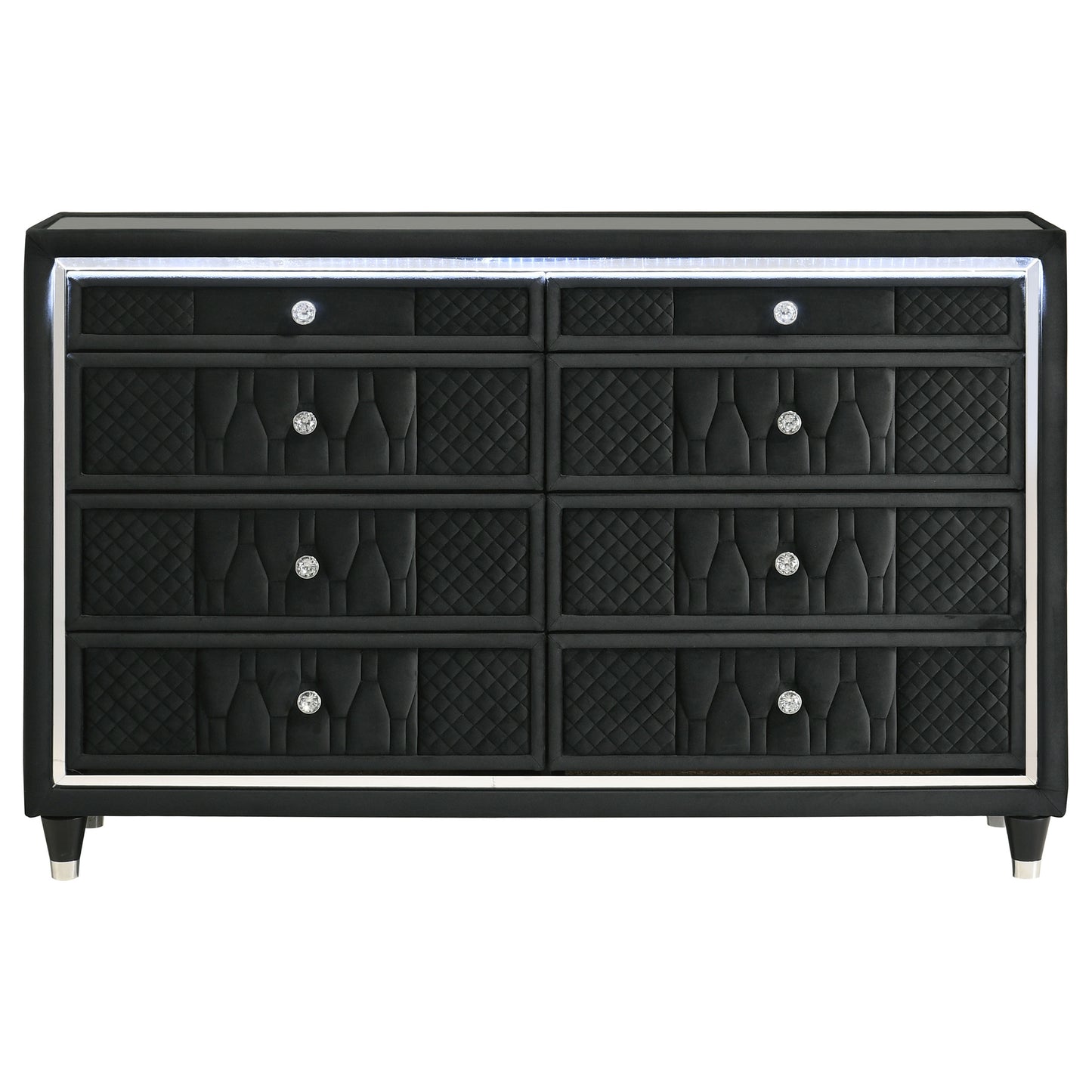 Lorient 8-drawer LED Bedroom Dresser Cabinet Black