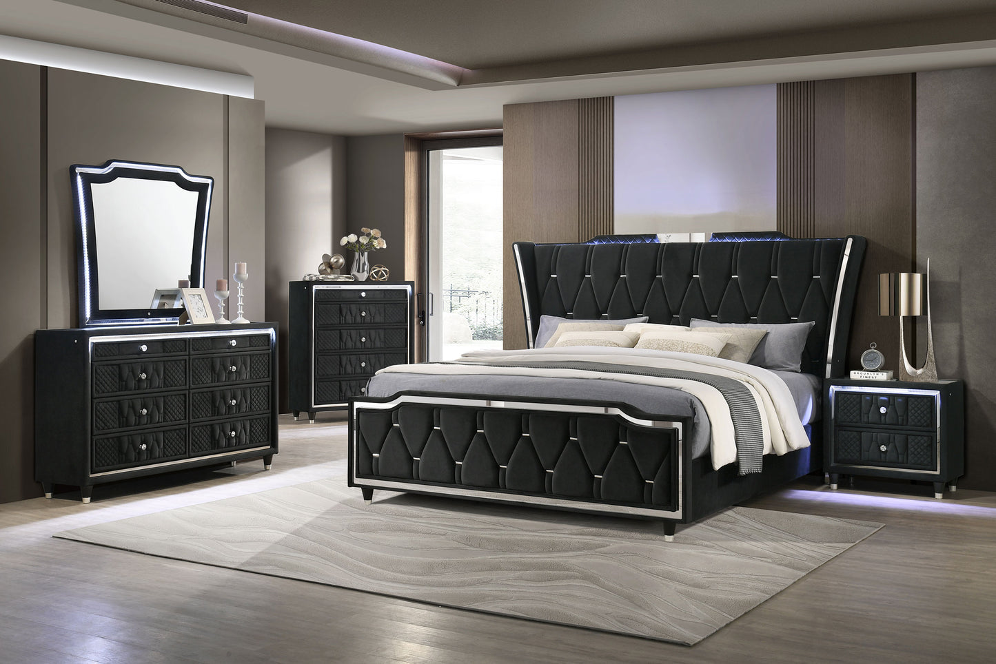 Lorient LED Dresser Mirror Black