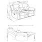 Bahrain Upholstered Motion Loveseat Charcoal