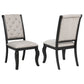 Phelps Upholstered Dining Side Chair Tan Distressed Noir (Set of 2)