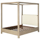 Solano 85-inch California King Canopy Bed Weathered Mango
