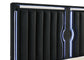 Ravenne Velvet Upholstered Queen LED Panel Bed Black