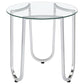 Beller 2-piece Round Tempered Glass Top Coffee Table Set Chrome
