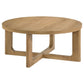 Kessler 2-piece Round Sculptural Wood Coffee Table Set Light Oak