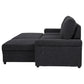 Demko Sleeper Sectional Sofa with Speaker and Storage Chaise Black
