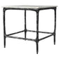 Ebby Square Genuine Marble Top Metal End Table White and Antique Black