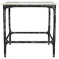 Ebby Square Genuine Marble Top Metal End Table White and Antique Black
