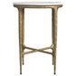 Baldwin Round Marble Top Side Table White and Gold
