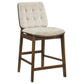 Redbridge Velvet Upholstered Counter Chair Cream and Walnut (Set of 2)
