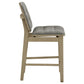 Redbridge Velvet Upholstered Counter Chair Grey and Natural Oak (Set of 2)