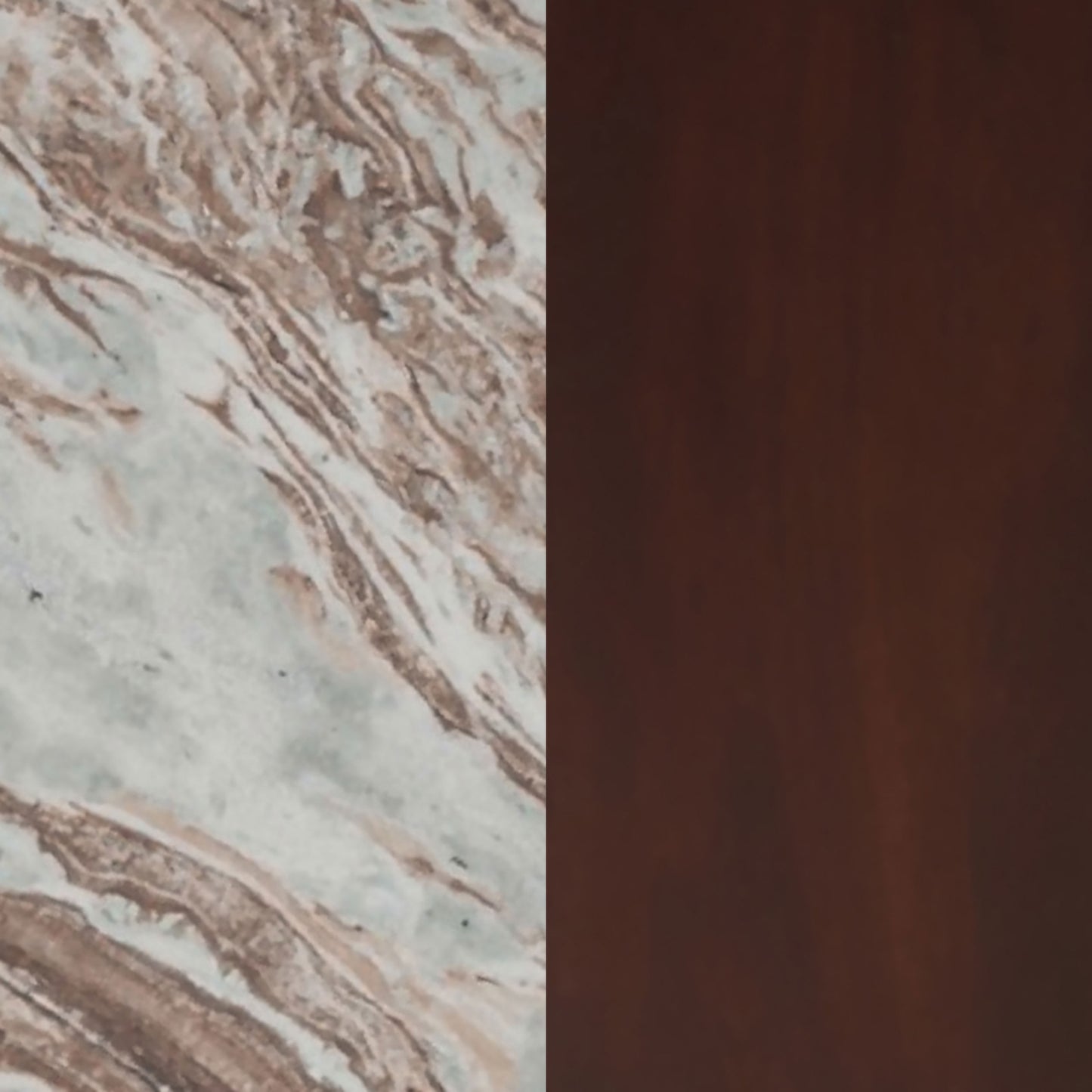 Jenna Round Marble Top Mango Wood Side End Table Brown