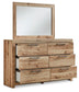 Hyanna Queen Panel Bed with 2 Side Storage, Dresser, Mirror and Nightstand