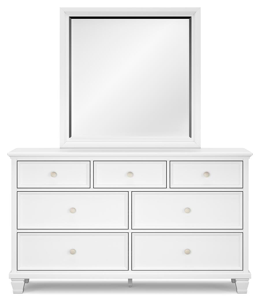 Fortman Twin Panel Bed with Mirrored Dresser and Nightstand