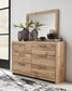 Hyanna Full Panel Bed with 1 Side Storage, Dresser, Mirror and Nightstand
