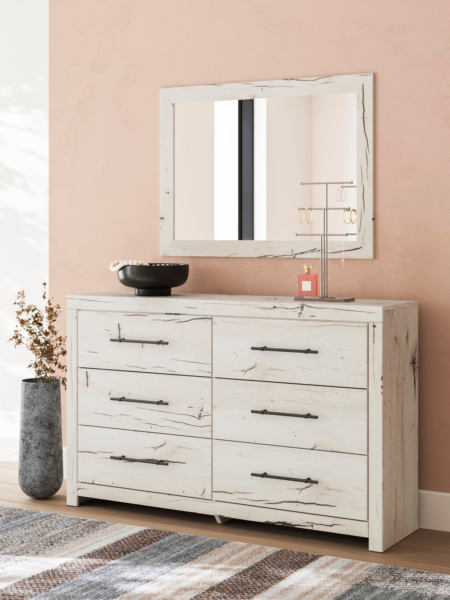 Lawroy King Panel Headboard, Dresser, Mirror, Chest and Nightstand