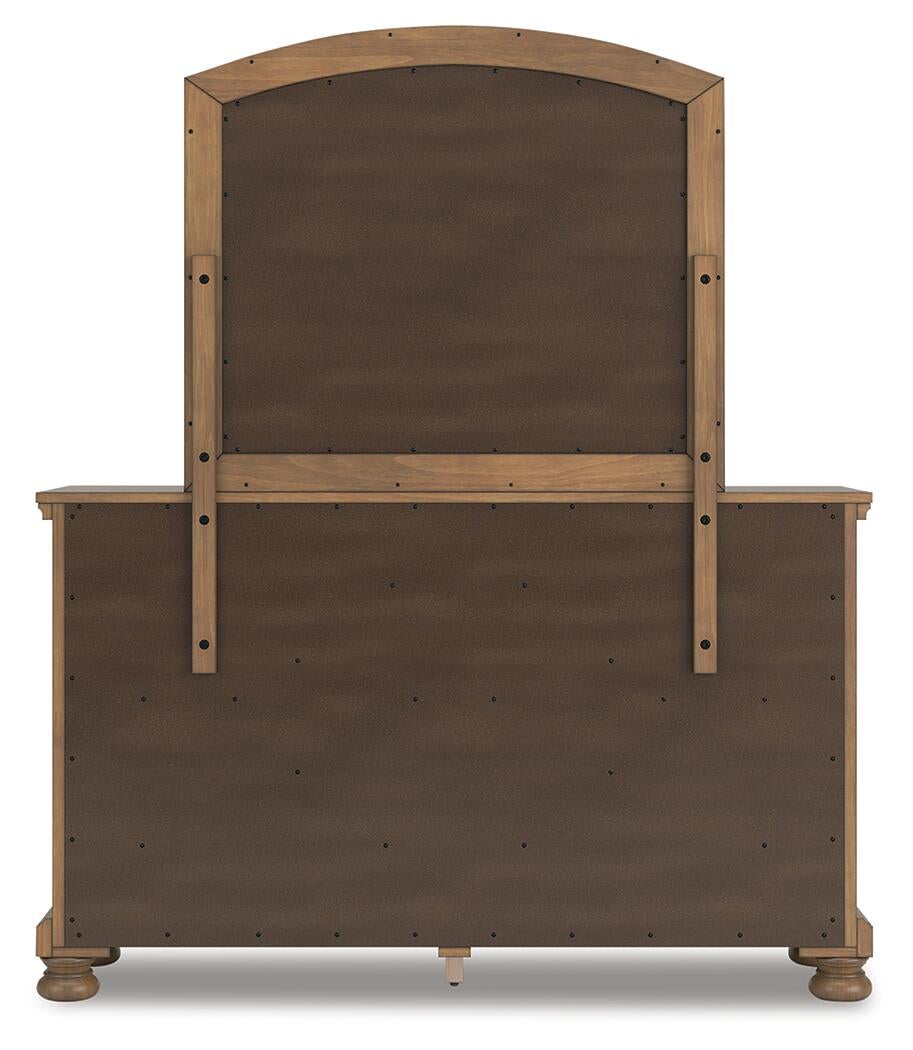 Feddinger California King Storage Sleigh Bed with Mirrored Dresser, Chest and Nightstand