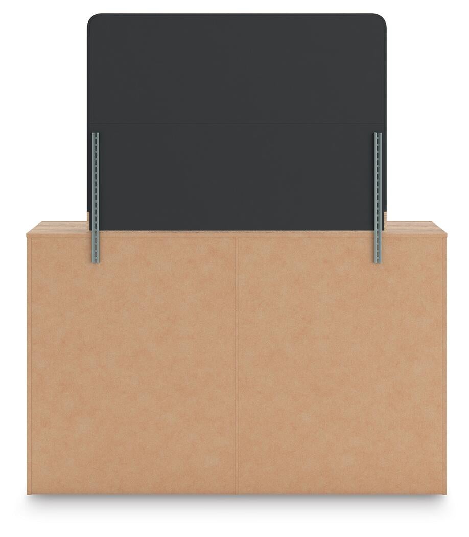 Kinlanni King Upholstered Panel Bed, Dresser and Mirror