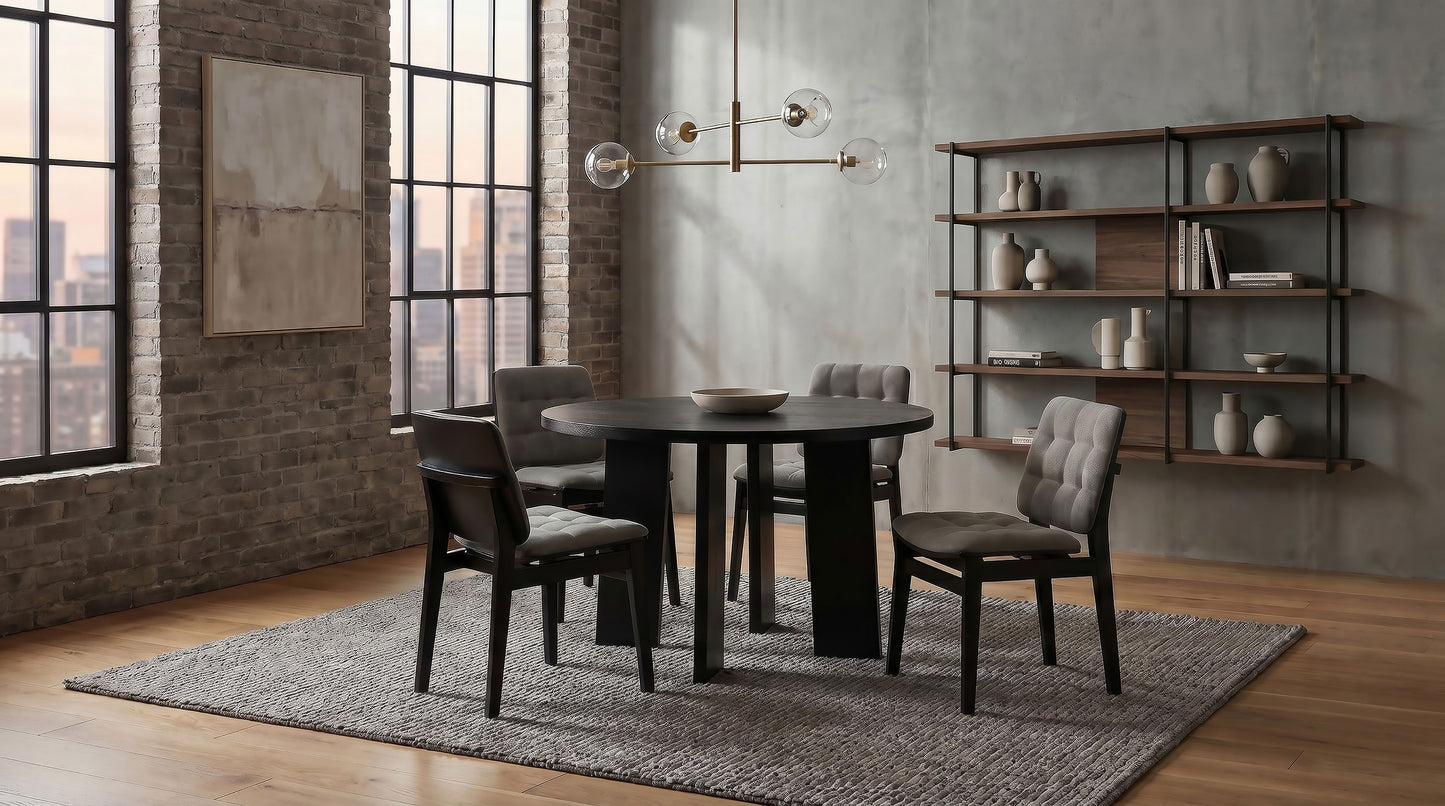 Redbridge Velvet Upholstered Side Chair Grey and Black (Set of 2)