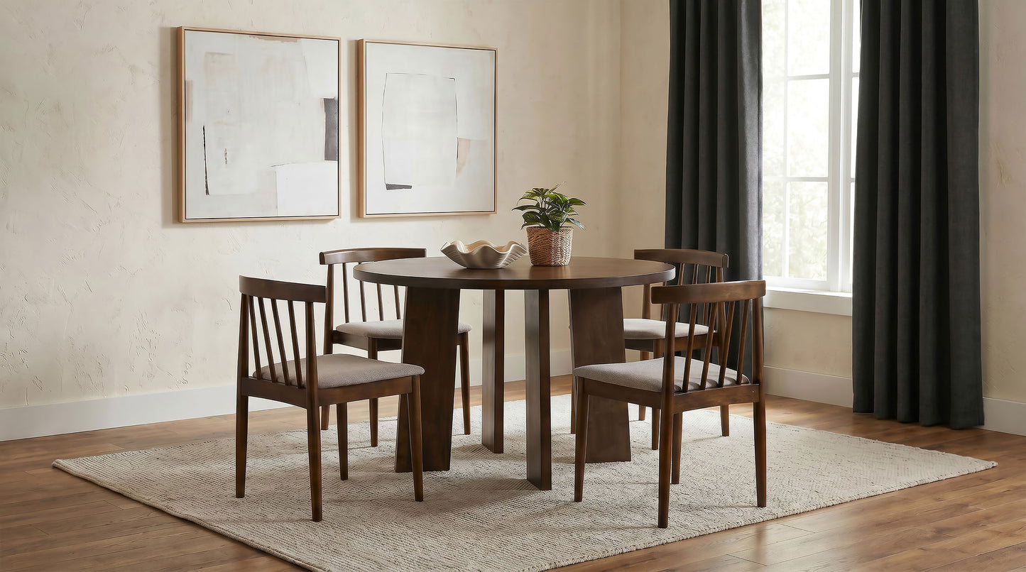 Cullen Dining Side Chair Upholstered Seat Walnut (Set of 2)