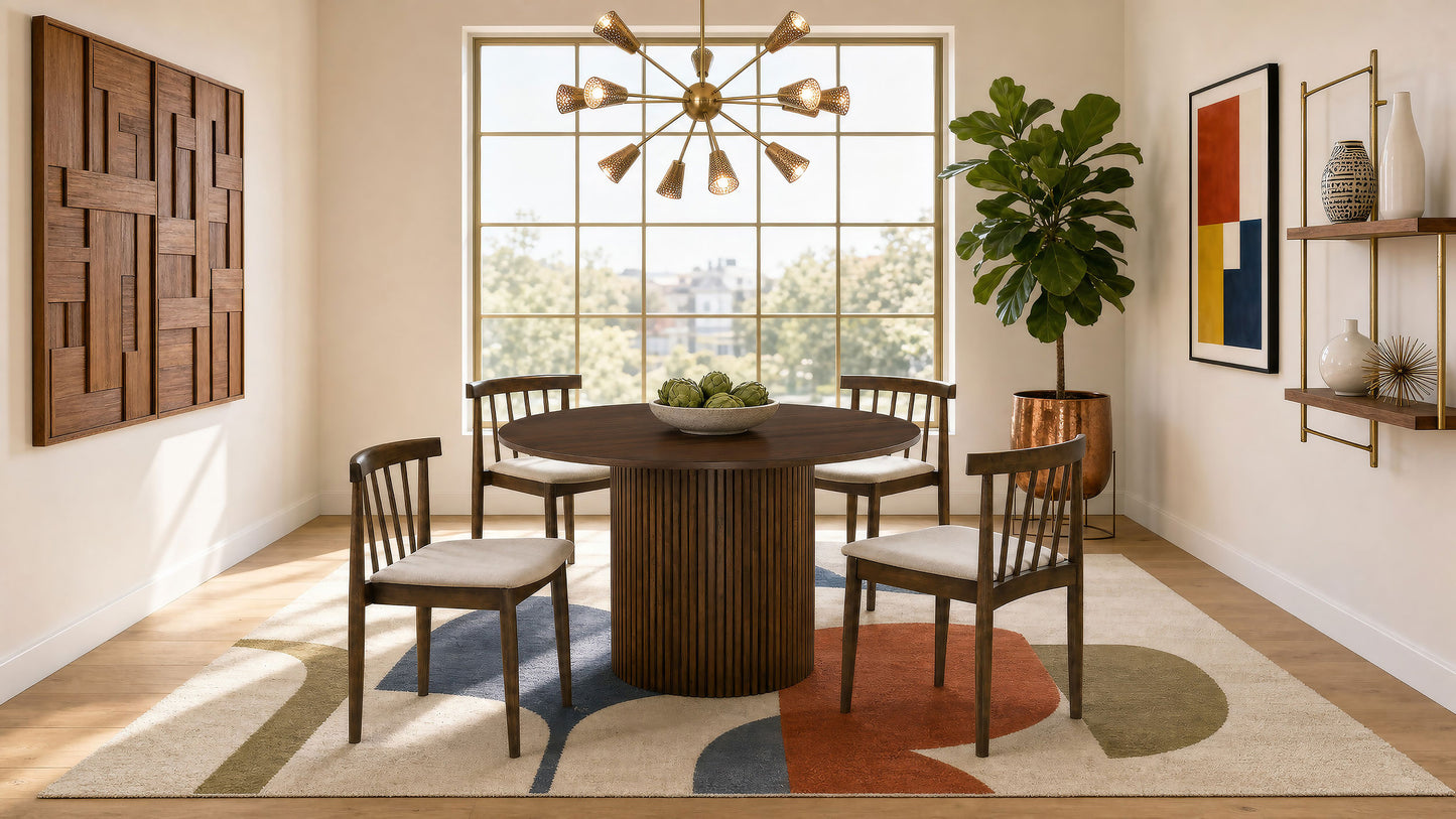 Cullen Dining Side Chair Upholstered Seat Walnut (Set of 2)