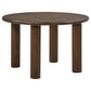 Faulkner 48-inch Round Wood Dining Table Brown Oak