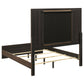 Etienne Full Velvet Upholstered Panel Bed Walnut