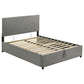 Reeves Upholstered Full Lift-Top Storage Platform Bed Grey