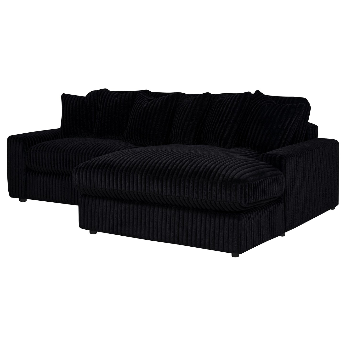 Blaine Upholstered Reversible Chaise Sectional Sofa Black