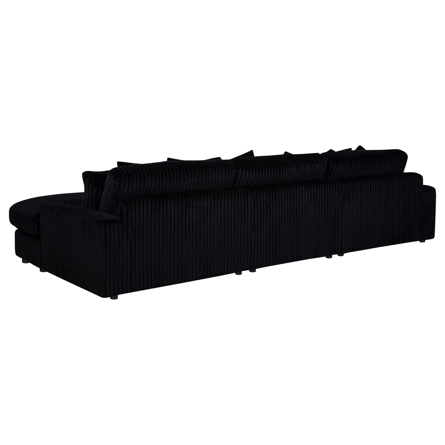Blaine Upholstered Reversible Chaise Sectional Sofa Black