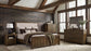 Doherty Queen Linen Upholstered Panel Bed Rustic Brown