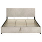 Reeves Upholstered Eastern King Lift-Top Storage Platform Bed Beige
