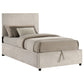 Reeves Upholstered Twin Lift-Top Storage Platform Bed Beige