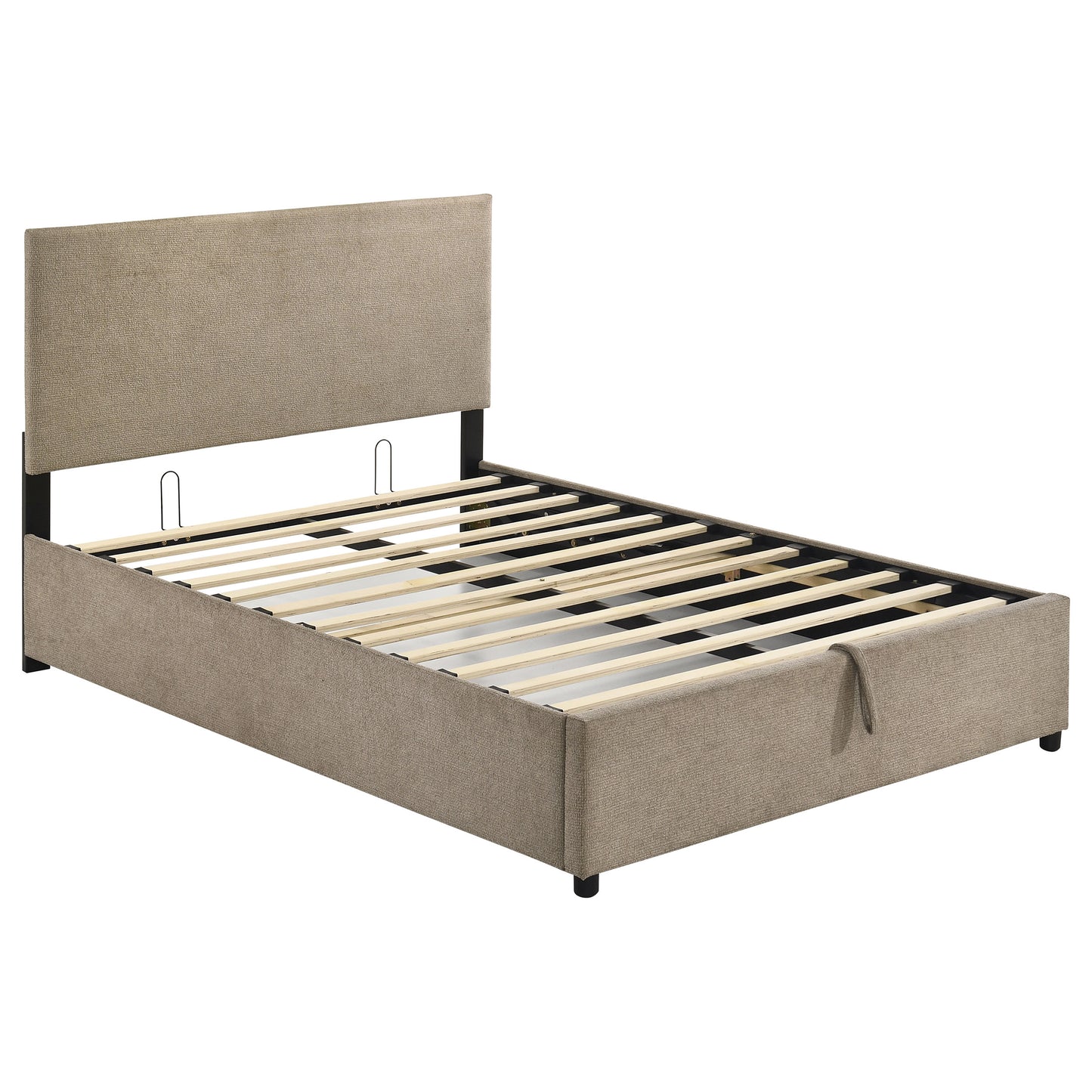 Reeves Upholstered Full Lift-Top Storage Platform Bed Tan